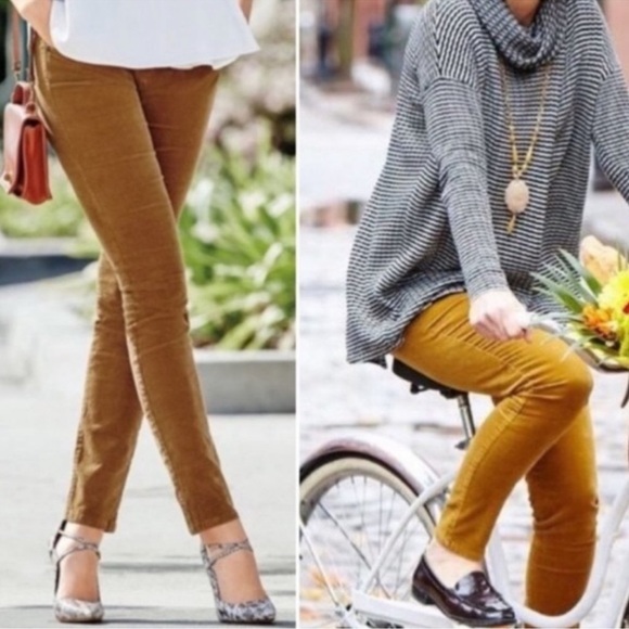 CABI Corduroys Skinny Mustard Pants size 8 - Picture 1 of 8